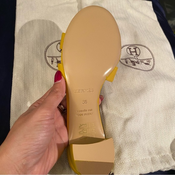 Yellow Hermes oasis sandal - Picture 4 of 9